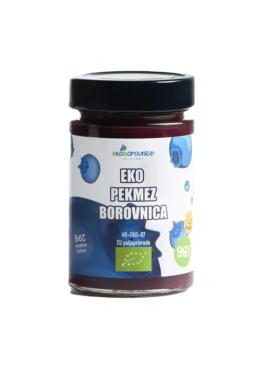 Ekološki pekmez od borovnica Lisjak bez dodanog šećera, 200 g
