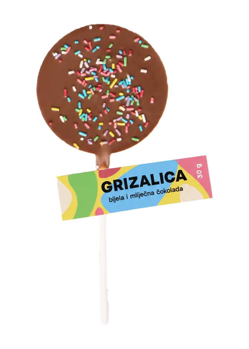 Yaya Grizalica od bijele i mliječne čokolade sa šarenim mrvicama, 30 g